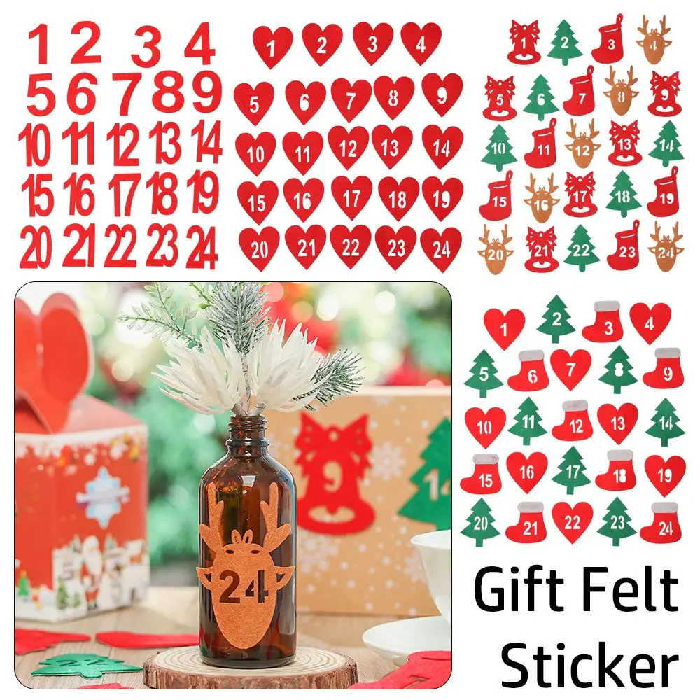 

Countdown Biscuit Package Package Label Christmas Label Gift Felt Sticker Advent Calendar Number Xmas Ornament