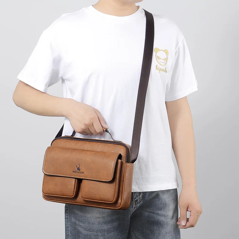 Brand New PU Leather Bag Bag Men Shoulder Bags Vintage Messenger Bag Men's Handbags Briefcase Bag Casual tote bag Crossbody Bags