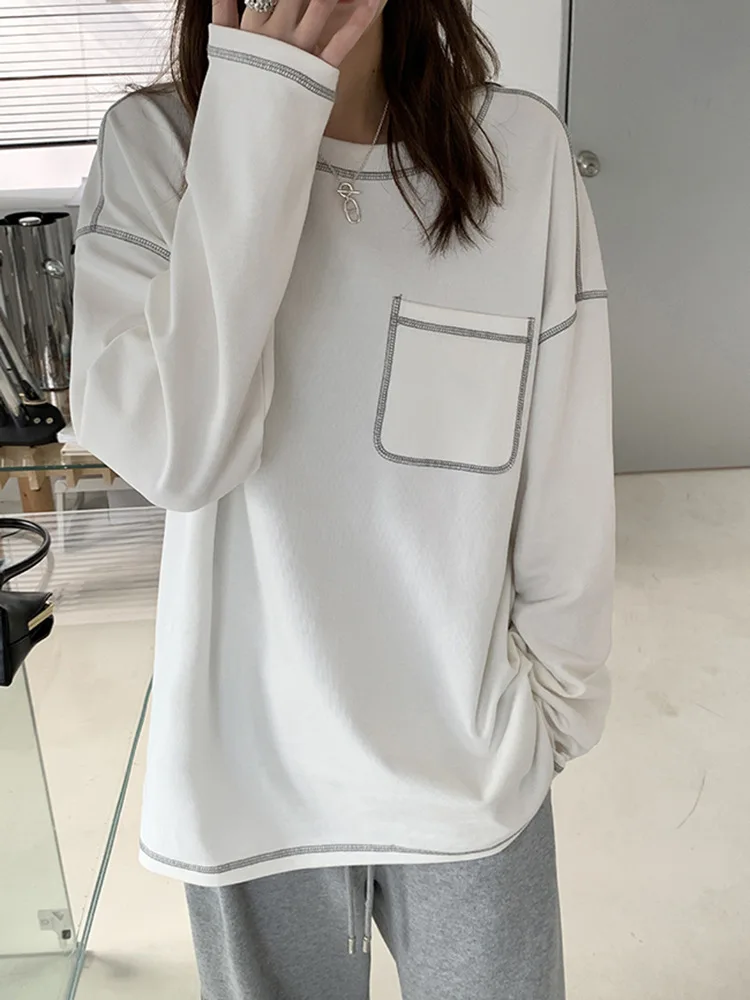 

Women T-shirt 2022 Autumn New Women T-shirt Loose Long-sleeved Tops