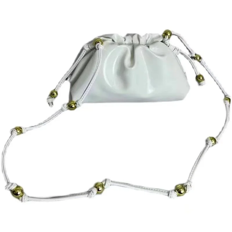 New Small Golden Ball Cloud Bag High Quality Glossy Shiny Paint Leather Hand-held One Shoulder Women Crossbody Bag Dumpling Bag