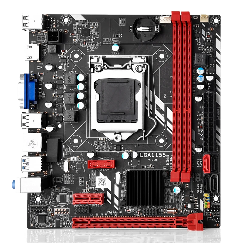 

JINGSHA B75M Desktop Motherboard B75 LGA1155 Support DDR3 Memory For i3-2100 i3-2120 i3-3240 i5-2400 i5-3450 i5-3470 i7-2600 CPU