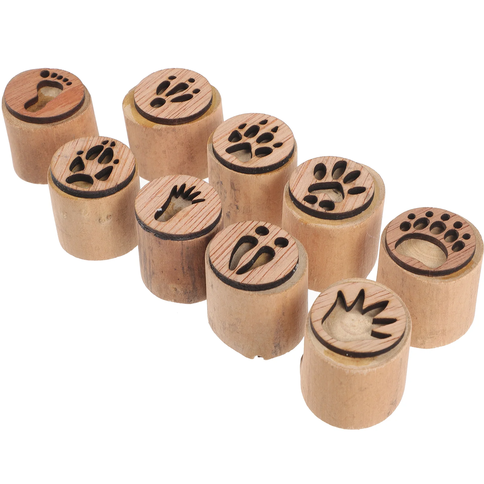 

1 Set of Garden Wooden Stamps DIY Cards Making Footprint Stamps Footprint Stamps