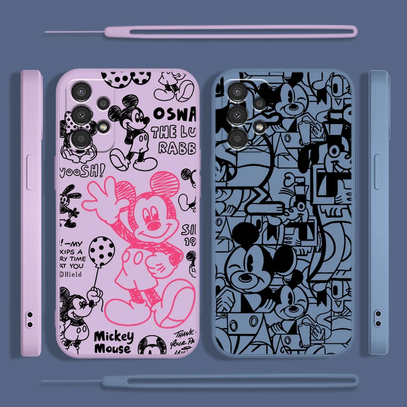 

Disney Retro Mickey For Samsung A91 A73 A72 A71 A54 A53 A52S A51 A42 A41 A34 A33 A32 A31 Liquid Rope Phone Case