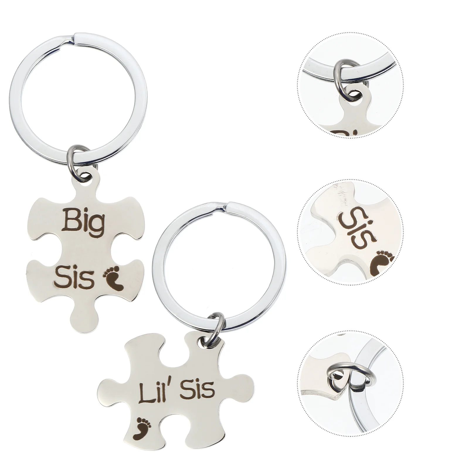 

2pcs Practical Stainless Durable Fashion Novel Puzzle Keychains Keychains Key Rings for Couples Gift Women Men Valentine's Day