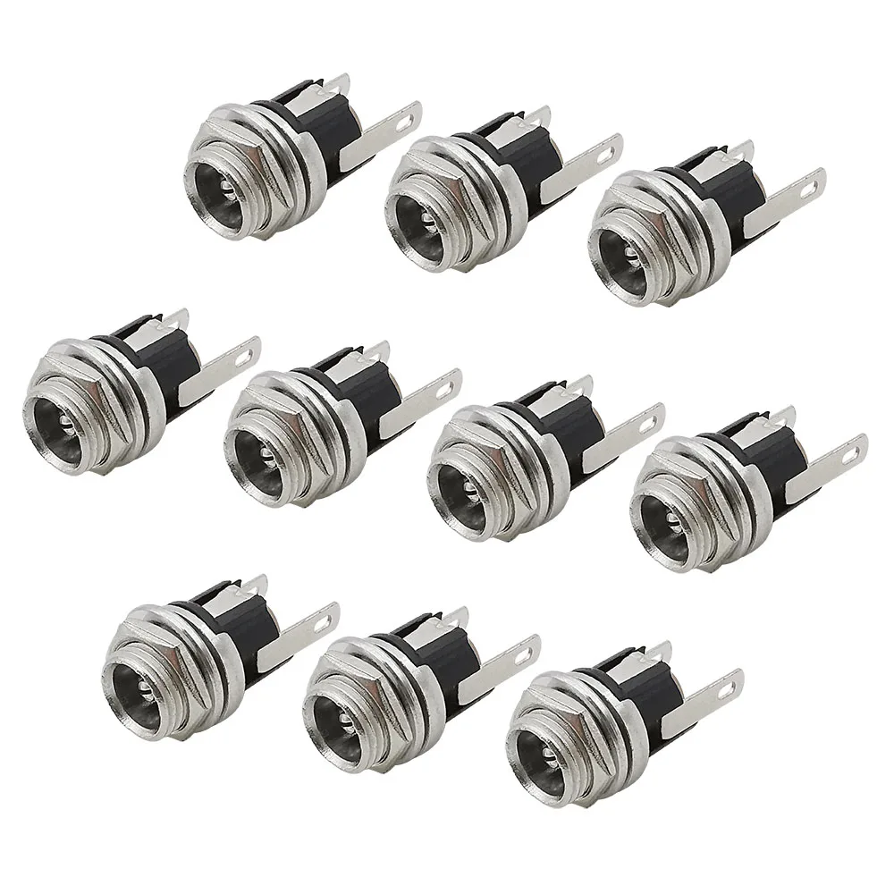 DC-025M 5,5x2,1 мм разъем источника питания постоянного тока, гнездовой разъем, панельный разъем, 3-контактный разъем постоянного тока с гайкой 5,5*2,1 мм