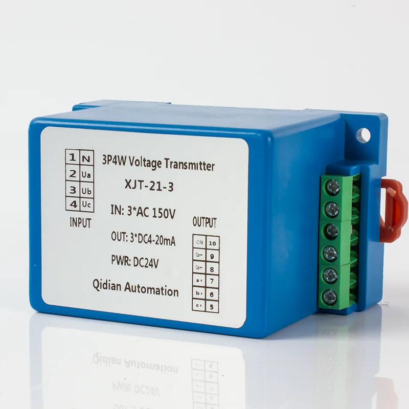 Трехфазный передатчик напряжения переменного тока 50 в 100 200 500 4-20 мА 0-5 0-10 выходной