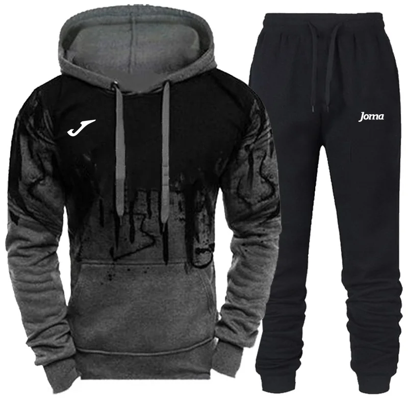 

Spring and Autumn JOMA Fashion Zip Hooded Sweater Sweater Casual Sportswear Men's Suit Clothes + Pants Men's Set