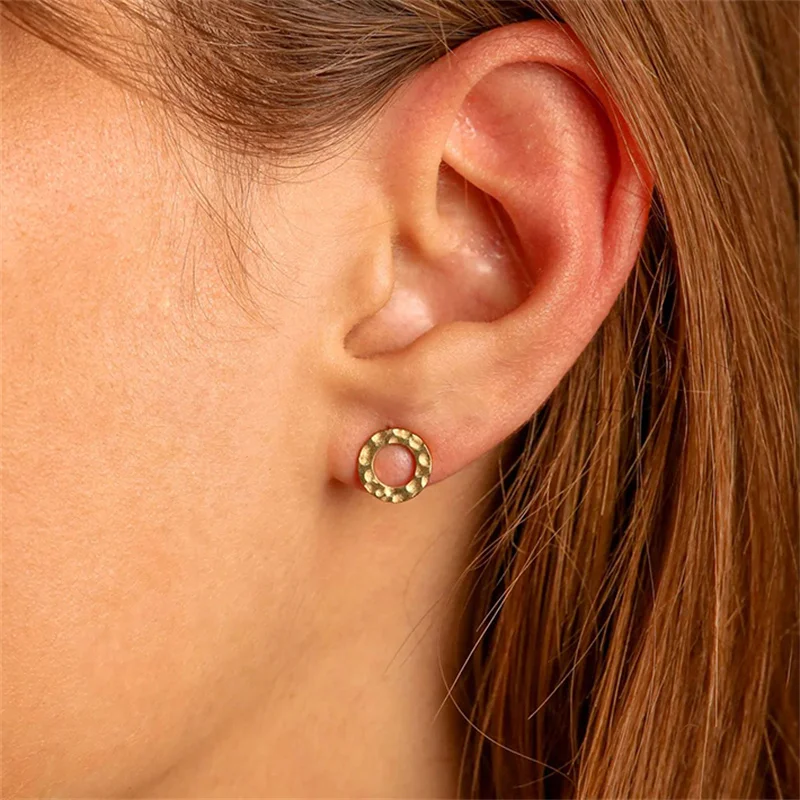 

Orazio Women Piercing Earrings Vintage Stainless Steel Not-Fade Not-Allergy Stud Earrings Ladies Summer Accessories Wholesale