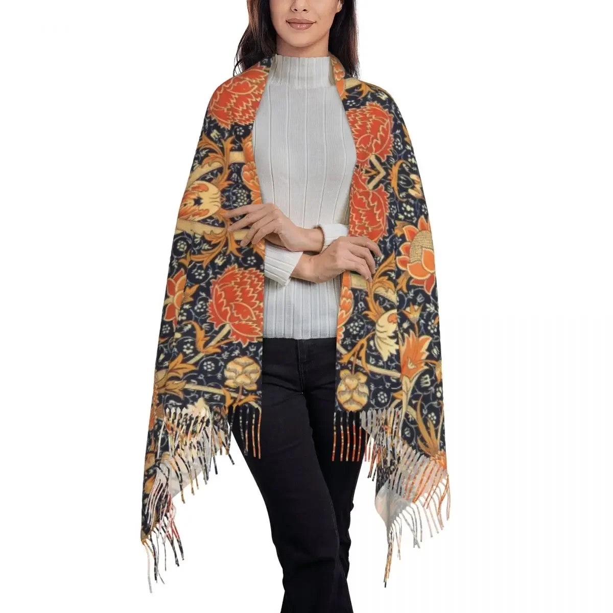 Роскошный Вильям Морриса оранжевые Цветочные искусства фотообои зимние осенние