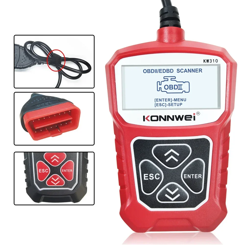 Диагностический сканер KOWWEI STABLE KW310 OBD для автомобилей, считыватель кодов неисправностей, инструмент для диагностики авто, карта для чтения данных ELM327 OBD2 (art.: 3920dbbcc7654) - 3920dbbcc7654