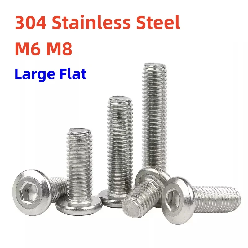 M6 M8 Винты с шестигранной головкой из нержавеющей стали 304 большие плоские болты и