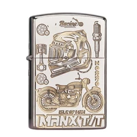 zorro kerosene lighter windproof white nickel two color carved motorcycle lighter free shipping
