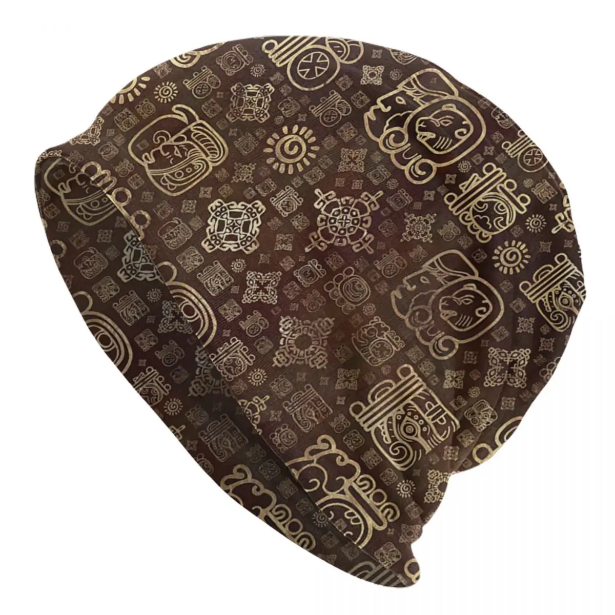 Mayan Glyphs And Ornaments Pattern Adult Men's Women's Knit Hat Keep warm winter knitted hat