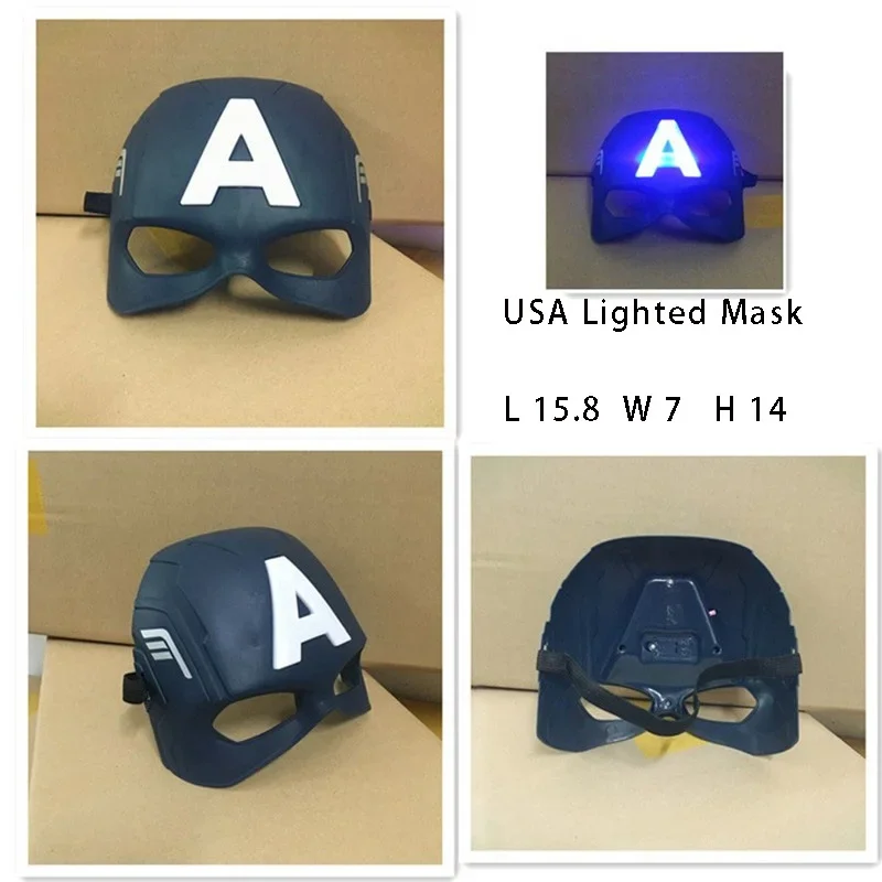 Железный человек Капитан Америка светоизлучающая маска Детская ролевая одежда