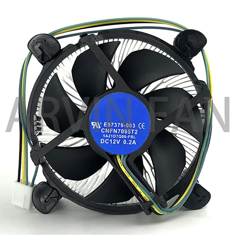 Кулер для процессора с вентилятором 90 мм, алюминиевый радиатор, Φ Core i3/i5/i7 Socket LGA1150/1155/1156, 4 контакта