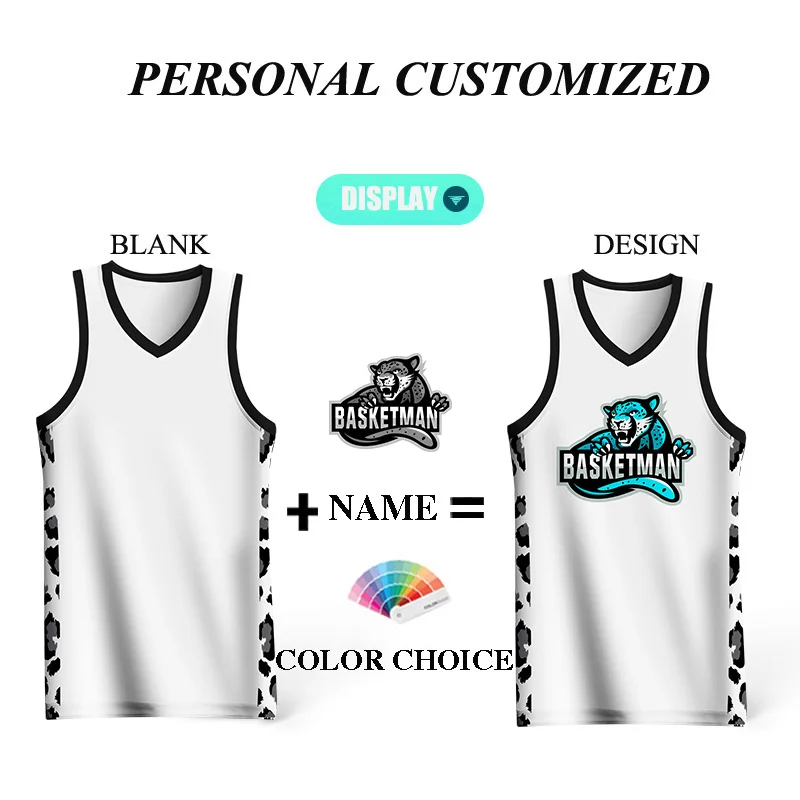 Basketball Sets For Men Cool Leopard Full Sublimation Custom Team Name Number Logo Printed Jerseys Shorts Training Tracksuits