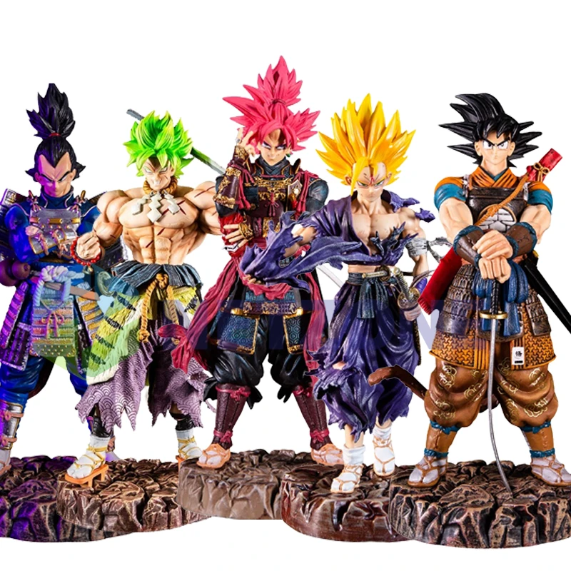 

Super Saiyan Dragon Ball Anime Figure Samurai GK Sun Wukong Broly Standing Knife Statue Hand Collection Decoration Model Toy