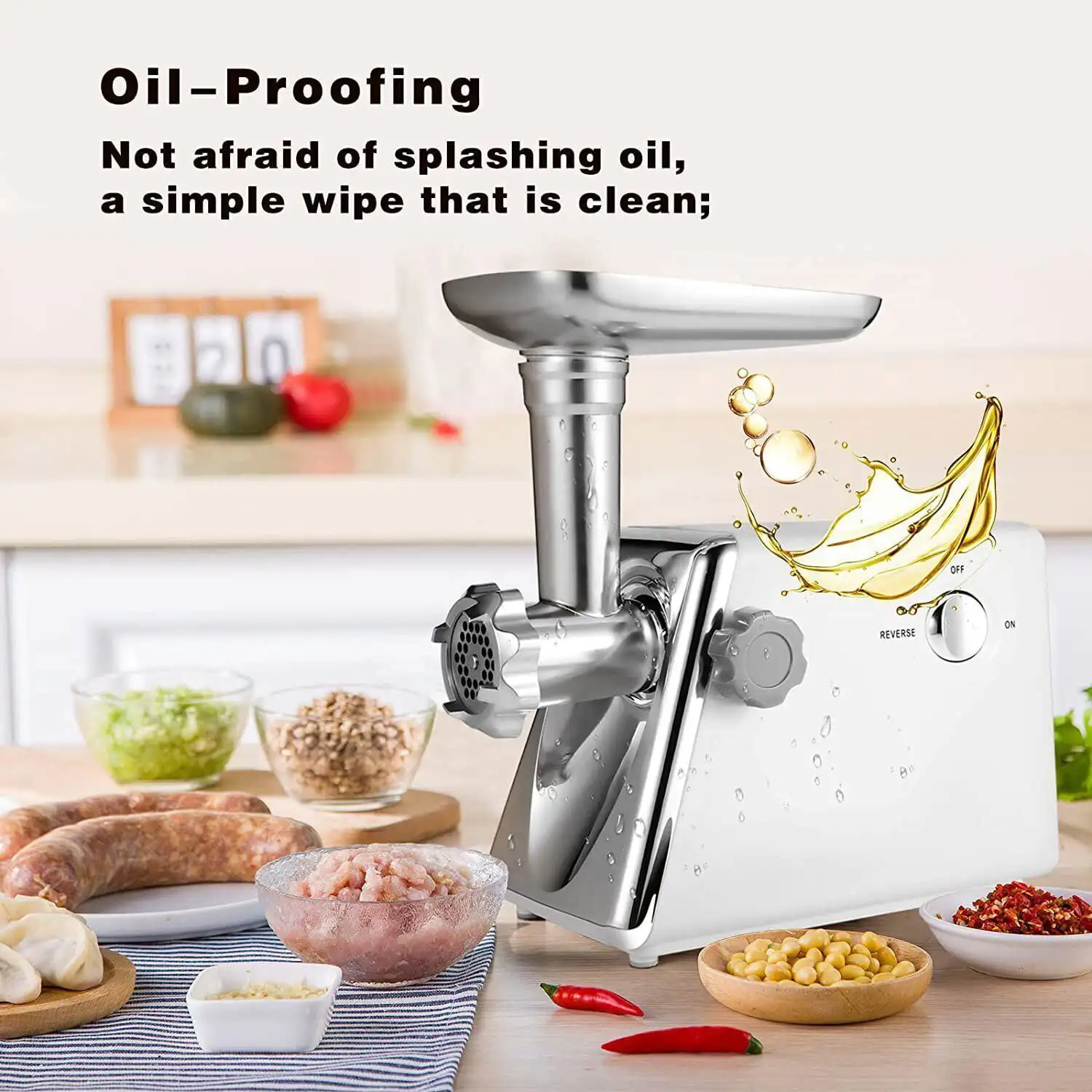 

Simple Deluxe Electric Meat Grinder, Heavy Duty Meat Mincer, Food Grinder with Sausage Kubbe Kit