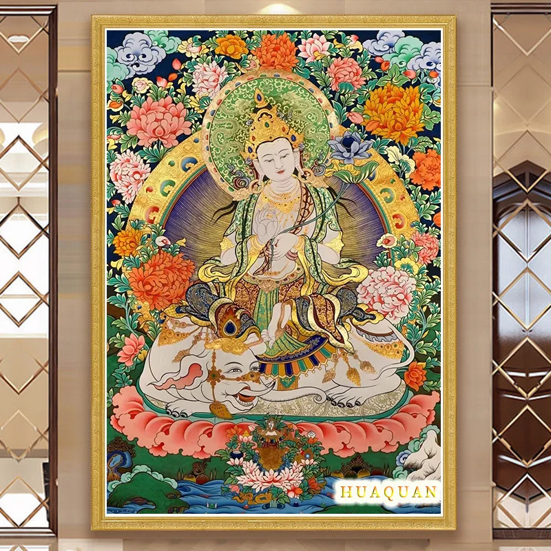 

Набор для вышивки крестиком Samantabhadra Bodhisattva буддизм Thangka Набор для вышивки на холсте Набор для рукоделия декоративная живопись