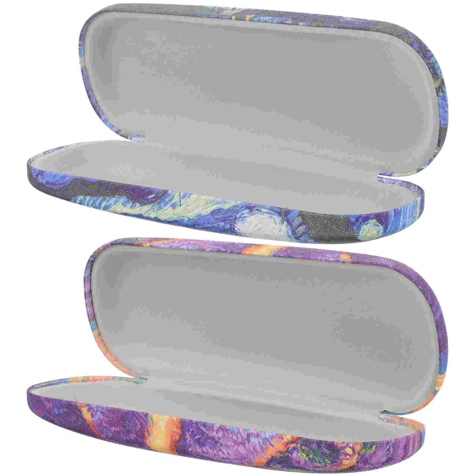 

2 Pcs Oil Painting Glasses Case Hard Eyeglass Women Sunglasses Box Cases Eyeglasses Container Portable Shell For Travel