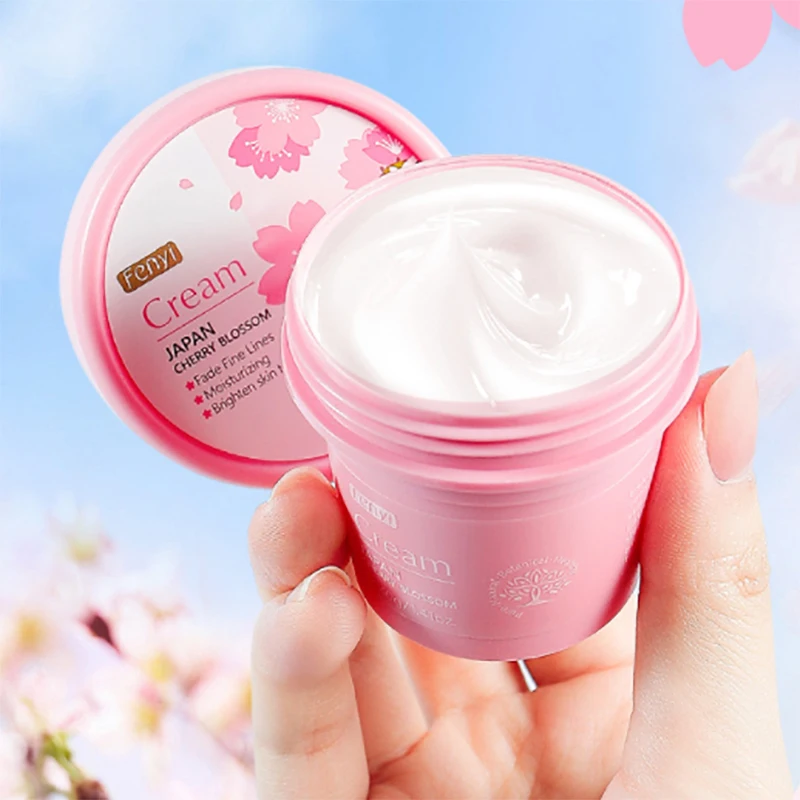 

Japan Sakura Face Cream Whitening Anti Aging Shrink Pores Cosmetics Moisturizing Cherry Blossom Essence Facial Lotion Emulsions