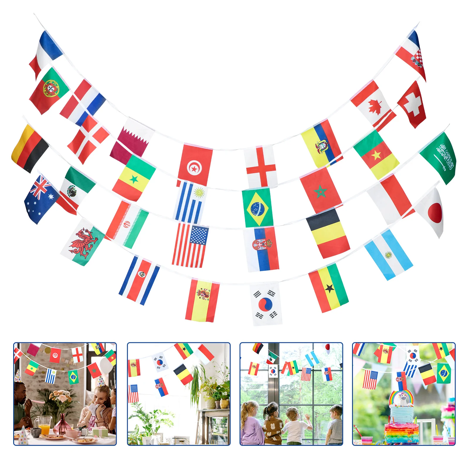 

Flag Flags Banner String World Countries Cup International European Bunting Party Hanging Country Roomopening Football Garland