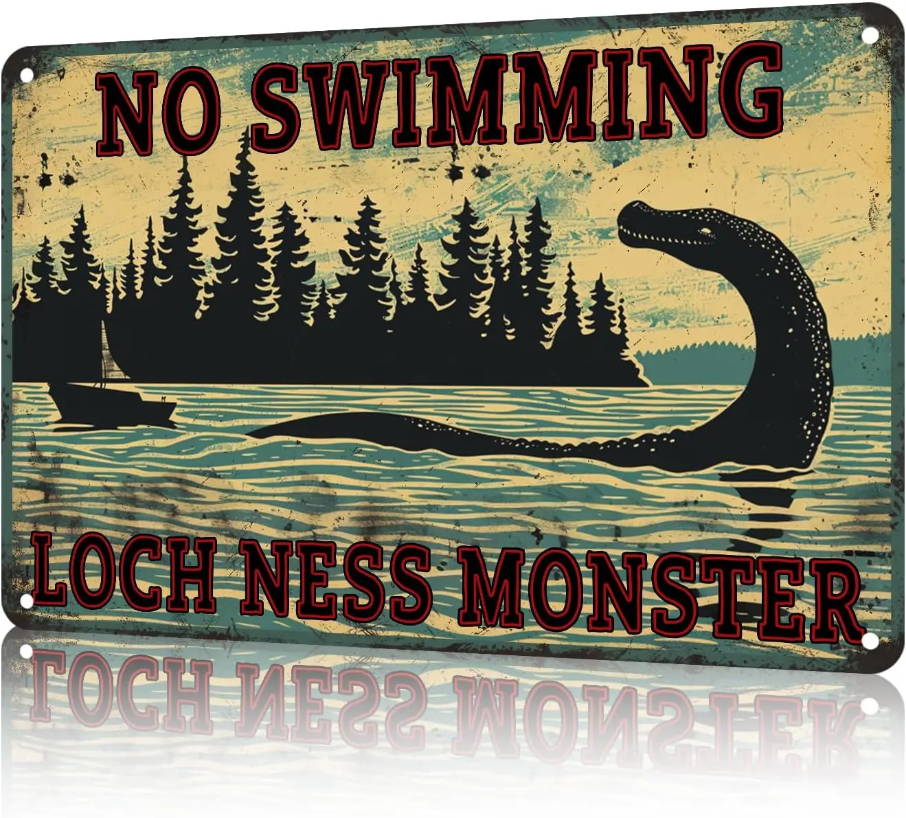 Vntge No Swmmng Wrnng Metl Sgn Tn Sgns Funny Плакат Mn Cve Bckyrd Oss Br Outdoor Pto 8x12 nch