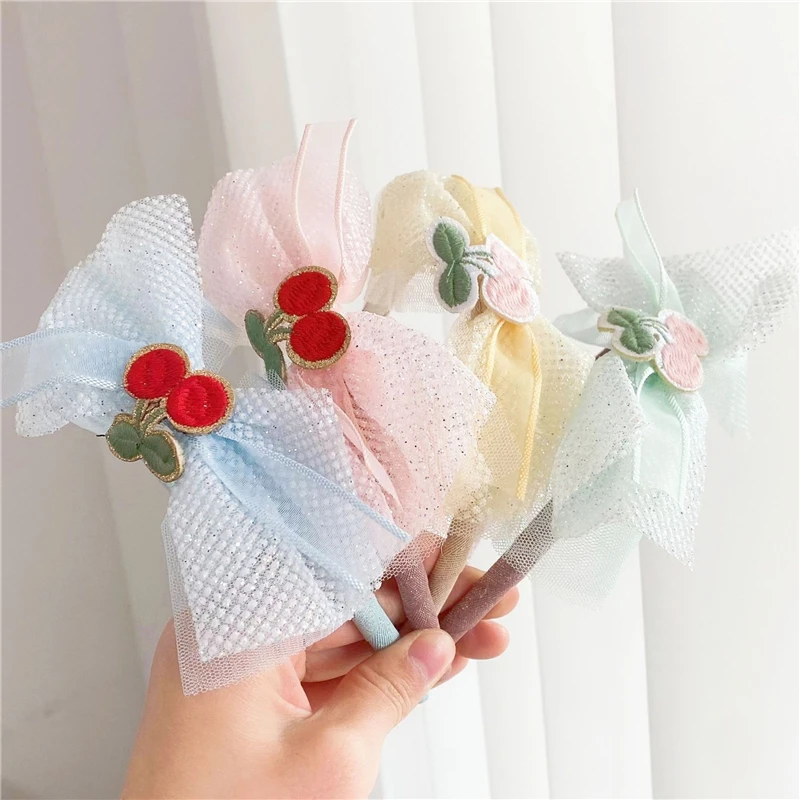 

10Pcs/Lot Girls Bows Hairband Color Yarn headband Princess Headwear Student Fashion Hair Hoop Cute Headress Kids Hair Accessorie