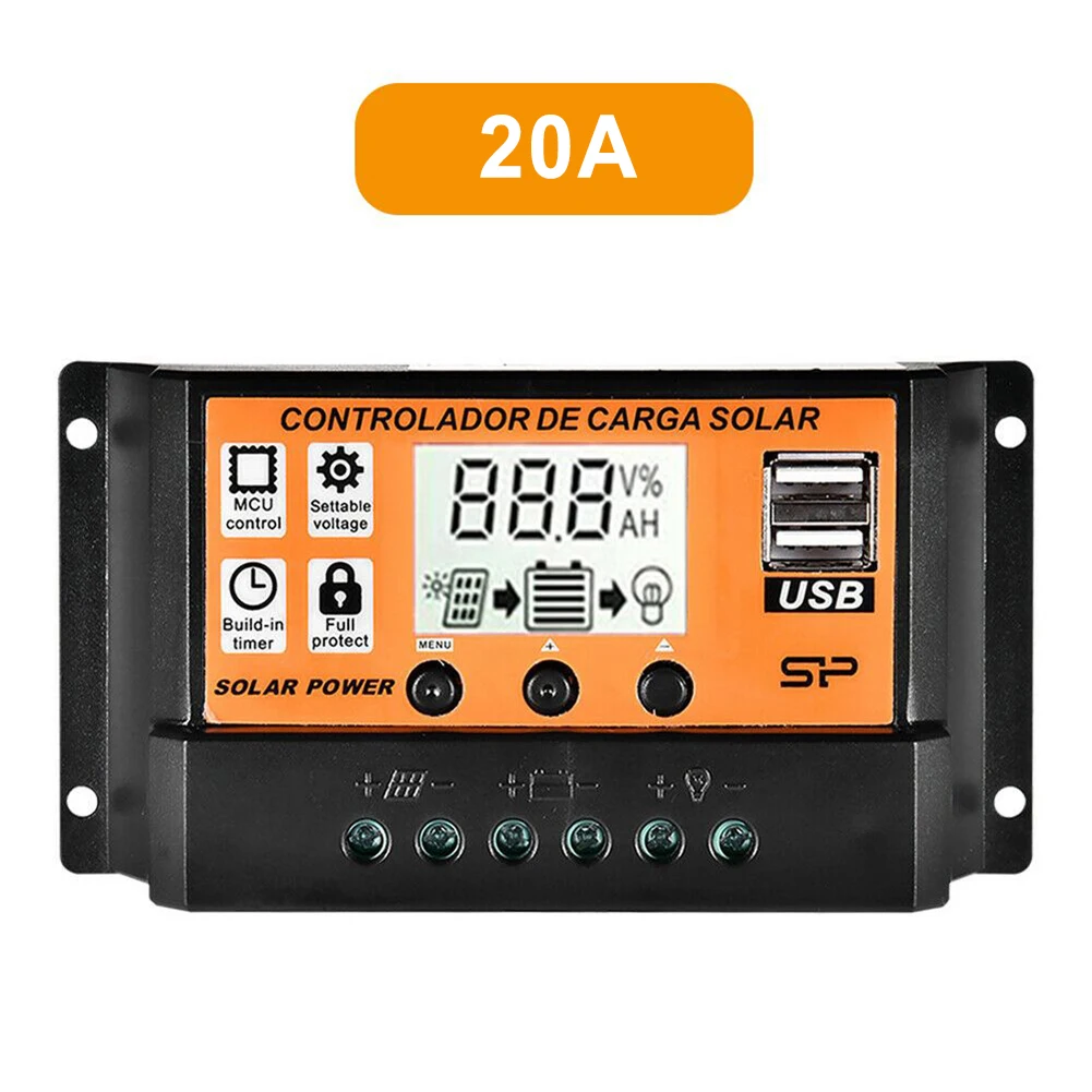 

PWM Solar Laderegler Controller Panel 10A-100A Daul USB LCD Battery Charge Regulator Solar Controller Battery Regulator