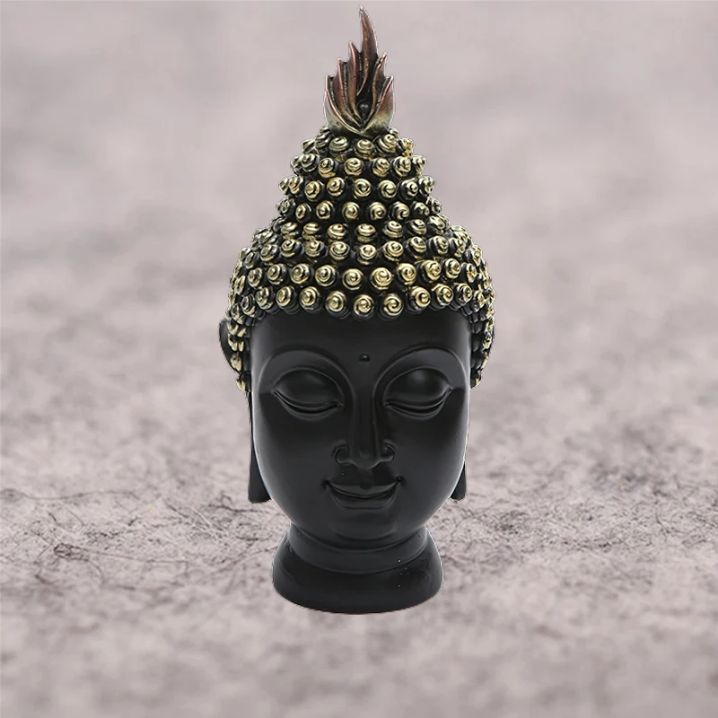 

Fortune Zen Buddha Head Ornaments Office Home Decoration Closed Eye Buddha Figurines Gift