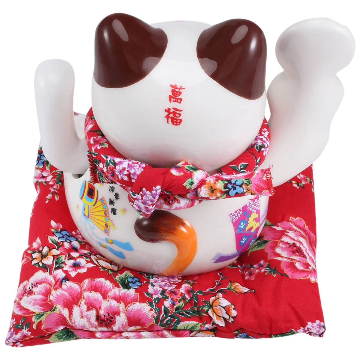 

7Inch Ceramic Beckoning Maneki Ornament Feng Shui Decoration Swing ,C
