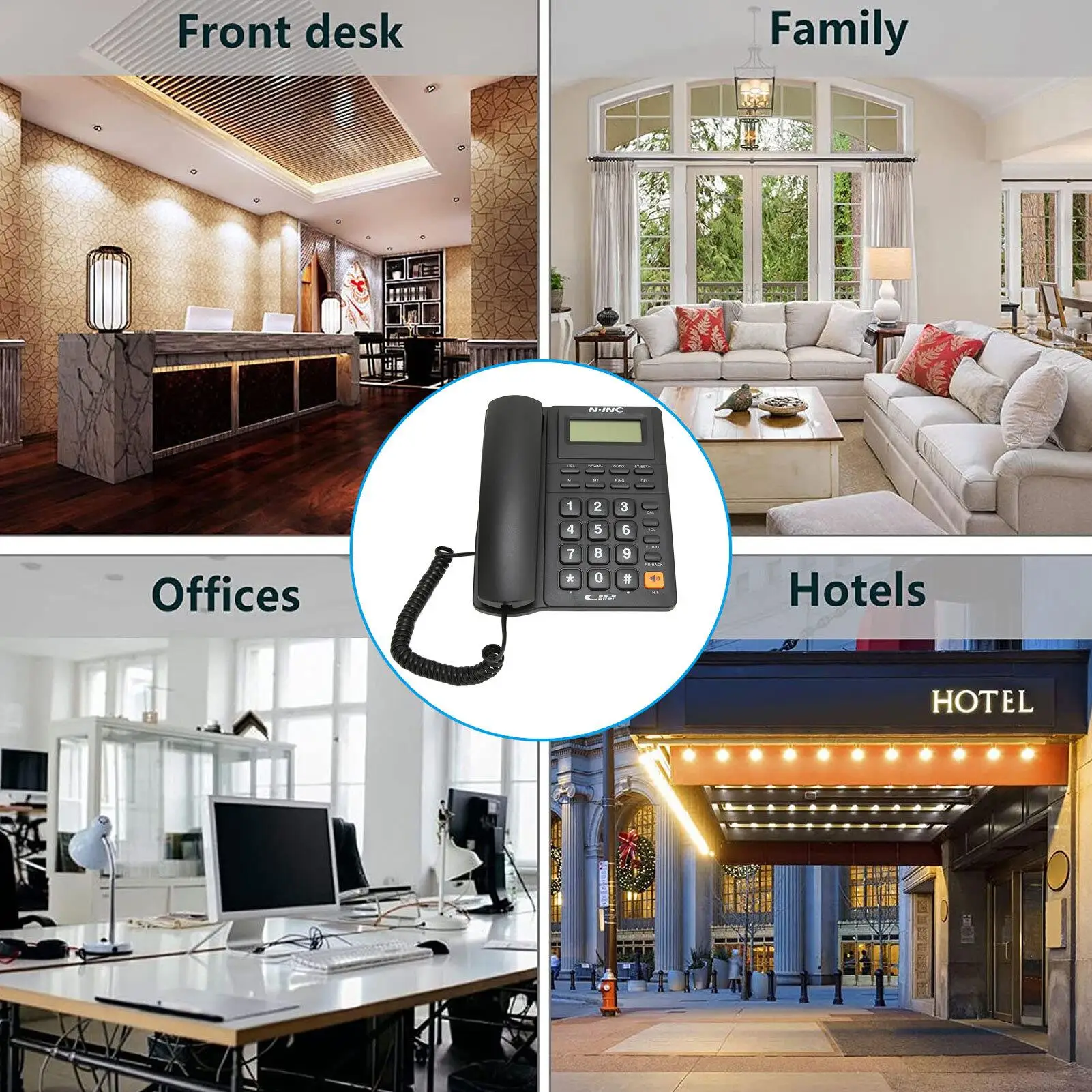 Многофункциональный стационарный телефон для дома и офиса с отображением