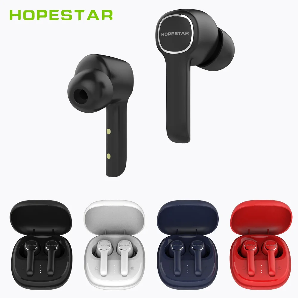 Наушники HOPESTAR S12 TWS Bluetooth 5,0 с зарядным чехлом, спортивные наушники-вкладыши, гарнитура с микрофоном для смартфона Xiaomi Samsung Huawei LG