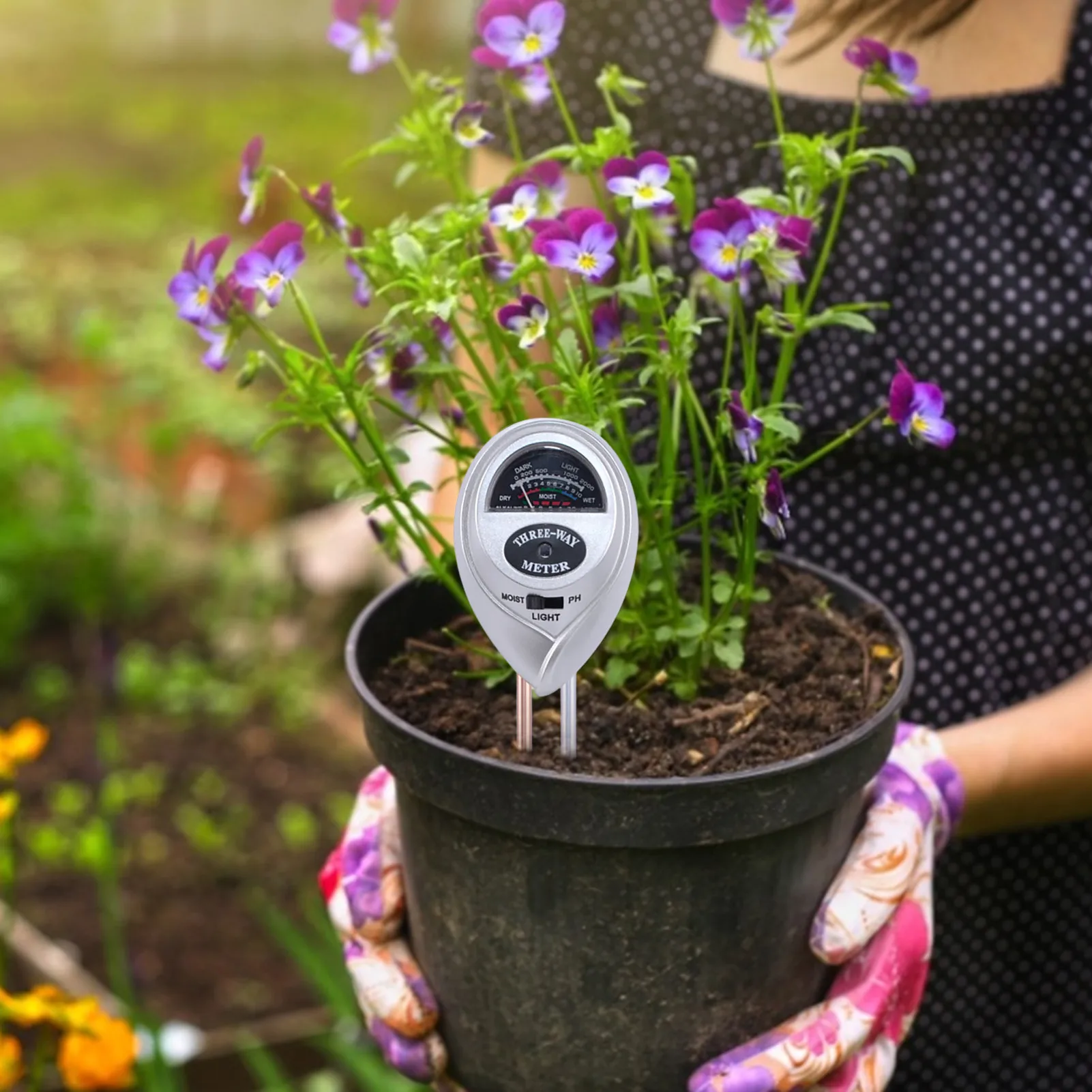 

3 In1 Soil Moisture PH Meter Professional Digital Gardening Plant Farming Moisture PH Solar Sunlight Soil Tester