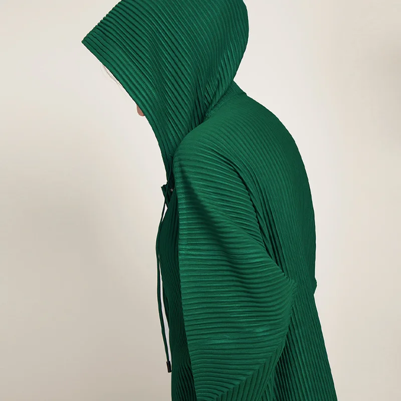 Autumn Coat Women's 2022 New Fold Hoodie Lace Up Medium Length Casual Loose Versatile Windbreaker Women
