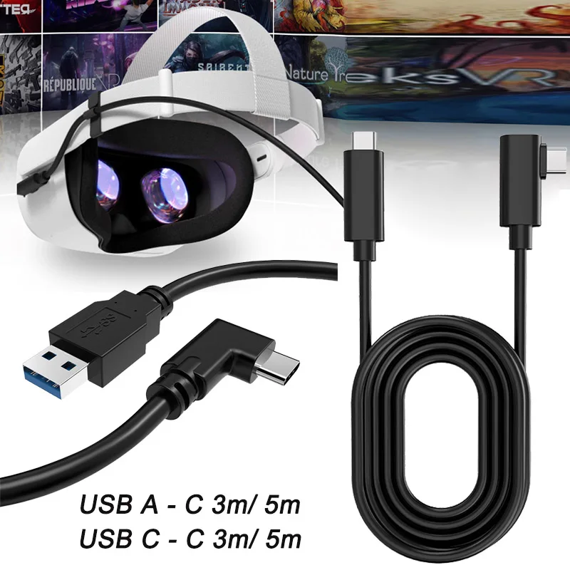 Кабель USB 3 2 Gen 1 для Oculus Quest 3/5/5 м поддержка быстрой зарядки | Электроника