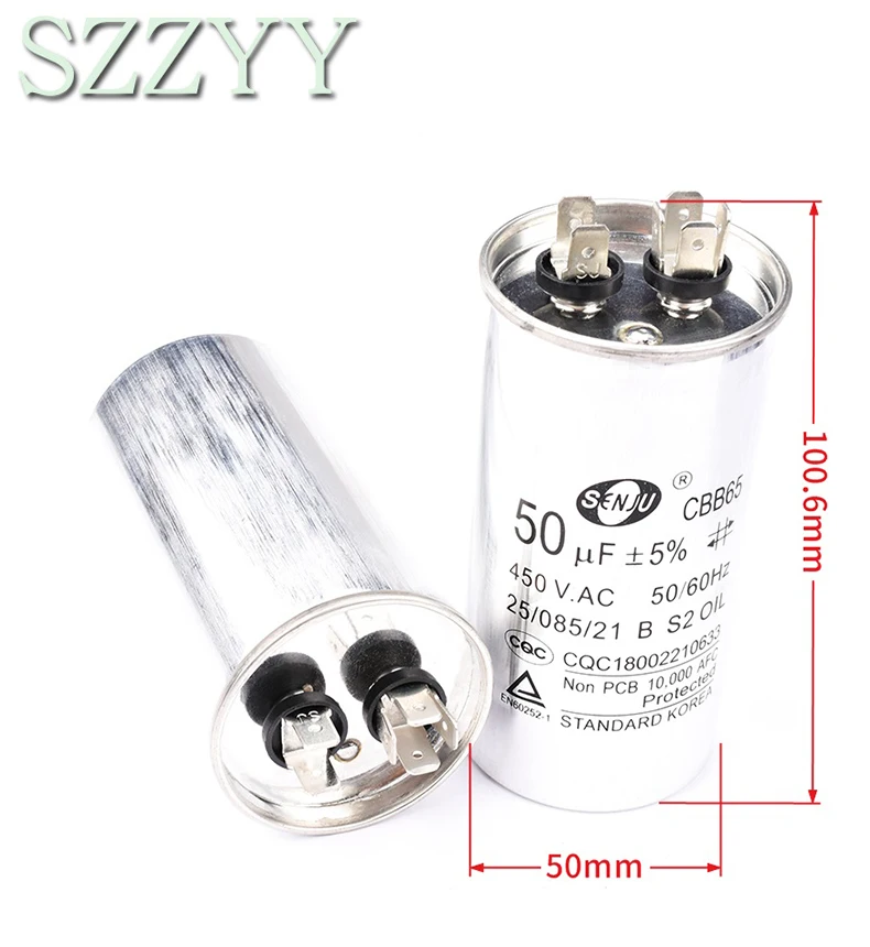 CBB65 air conditioner compressor start capacitor 6/10/16/20/30/40/50/60/70 / 80UF 450V