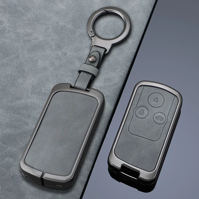 Чехол для автомобильного ключа из цинкового сплава + кожаный чехол Honda Fit Jazz Shuttle GP2