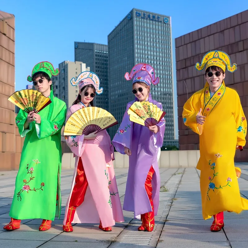 Четыре ученых в Цзяннань старинный костюм одежда эскиз полный комплект костюмы