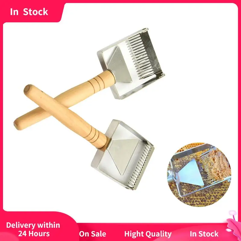 

2Pcs Honey Scraper Stainless Steel Wooden Handle Honey Knife Sparse Shovel Comb Cutter Uncapping Fork Beekeeping Tools