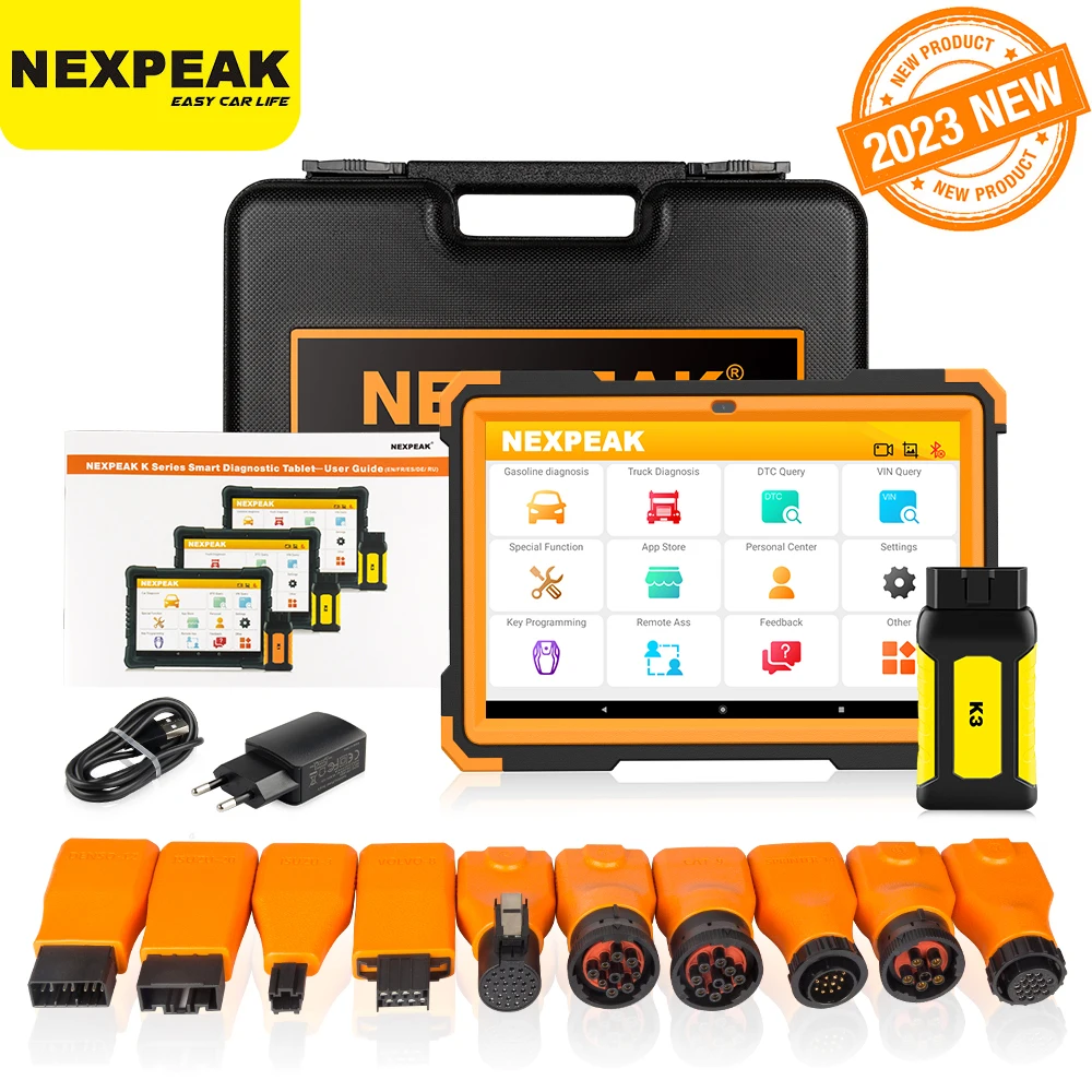 

NEXPEAK K3 OBD2 Scanner Heavy Duty Diagnostic Tool For Car and Truck OBD2 Key Programmer Odo-meter Adjustment Car Diagnosis