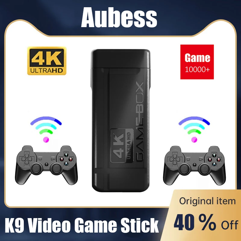 

Видеоигра K9 4K HD Gamebox с беспроводным/проводным джойстиком 2,4 ГГц, встроенными 15000 играми для PS1/FC/GBA, новинка 2022