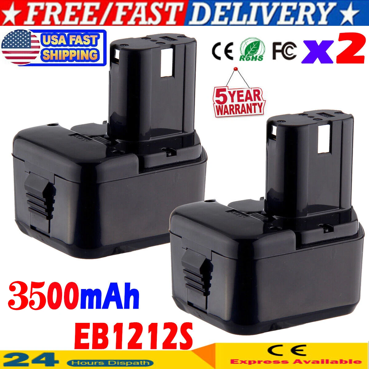 Аккумулятор для дрели HITACHI, 2 шт., 12 В, EB1212S, EB1214S, 3500 мАч Аккумулятор для дрели HITACHI, 2 шт., 12 В, EB1212S, EB1214S, 3500 мАч