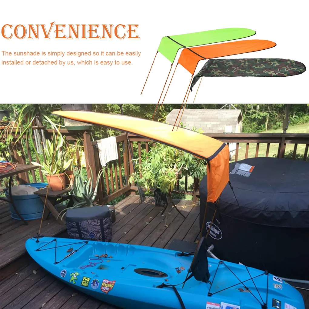 

Polyester Boat Sun Shade Foldable Rod Kayak Sunshade Outside Activity Boating Fishing Awning with Storage Bag Orange