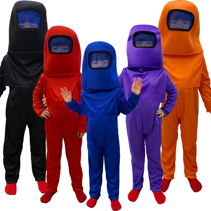 

Children Game Space Kill Costume Anime Among Us Carnival Cosplay Jumpsuit Kids Halloween Dress Up Mask Backpack Bodysuit New