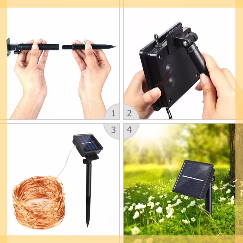 

Светодиодная уличная гирлянда на солнечной батарее/USB, сказочные огни, рождественские украшения для дома и улицы, гирлянда-занавеска, Новин...