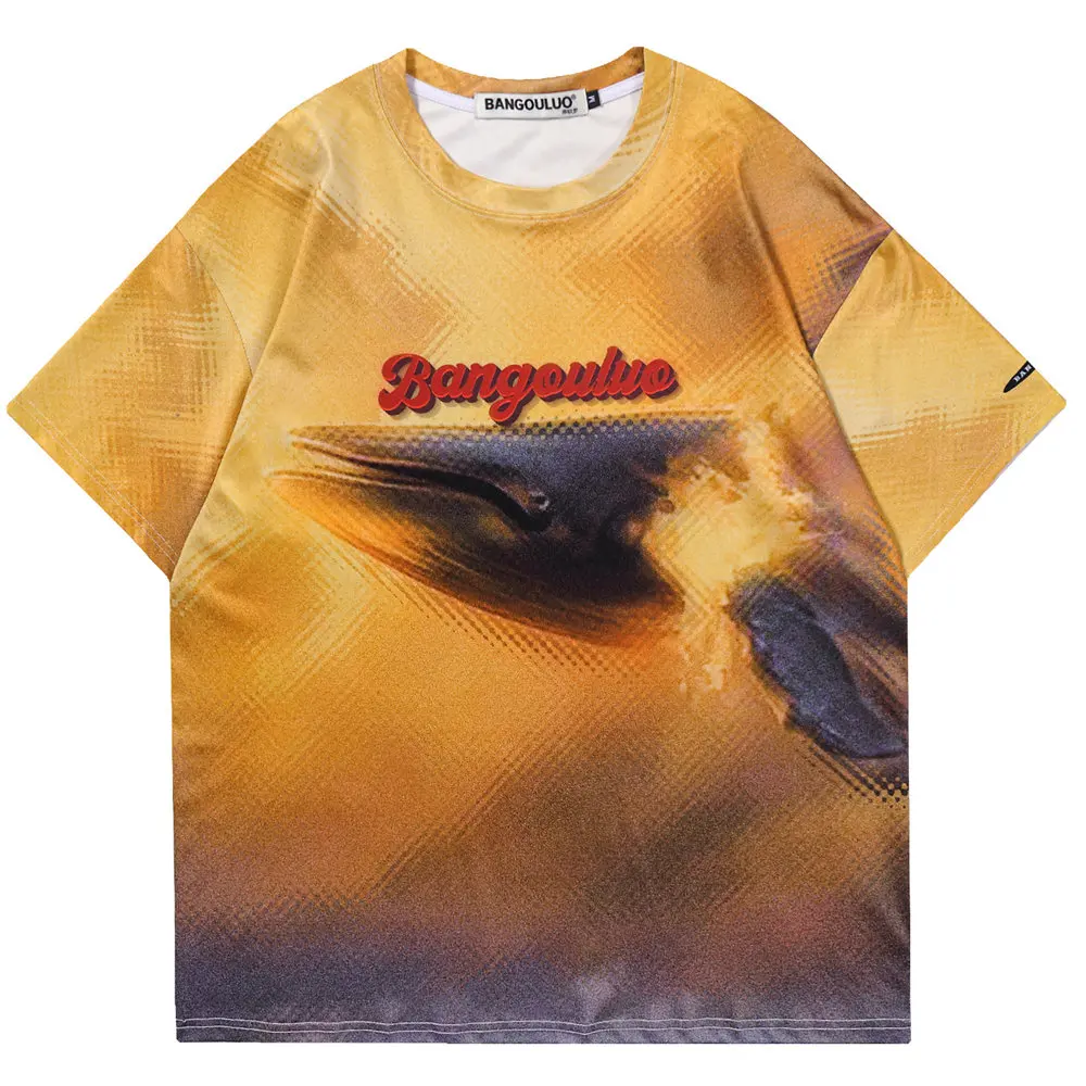 

Oversized T-shirt Digital Print Fish Head Polyester O-neck Top Men T-shirt 2022 Harajuku Casual Streetwear T Shirt for Men