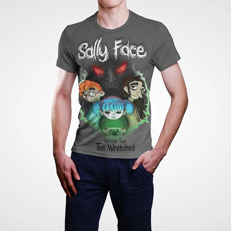 

Sally Face Game 3D Printed Summer T Shirts Men Women Fashion Casual Short Sleeve Cool Boy Girl Kids Streetwear Tops T-shirt