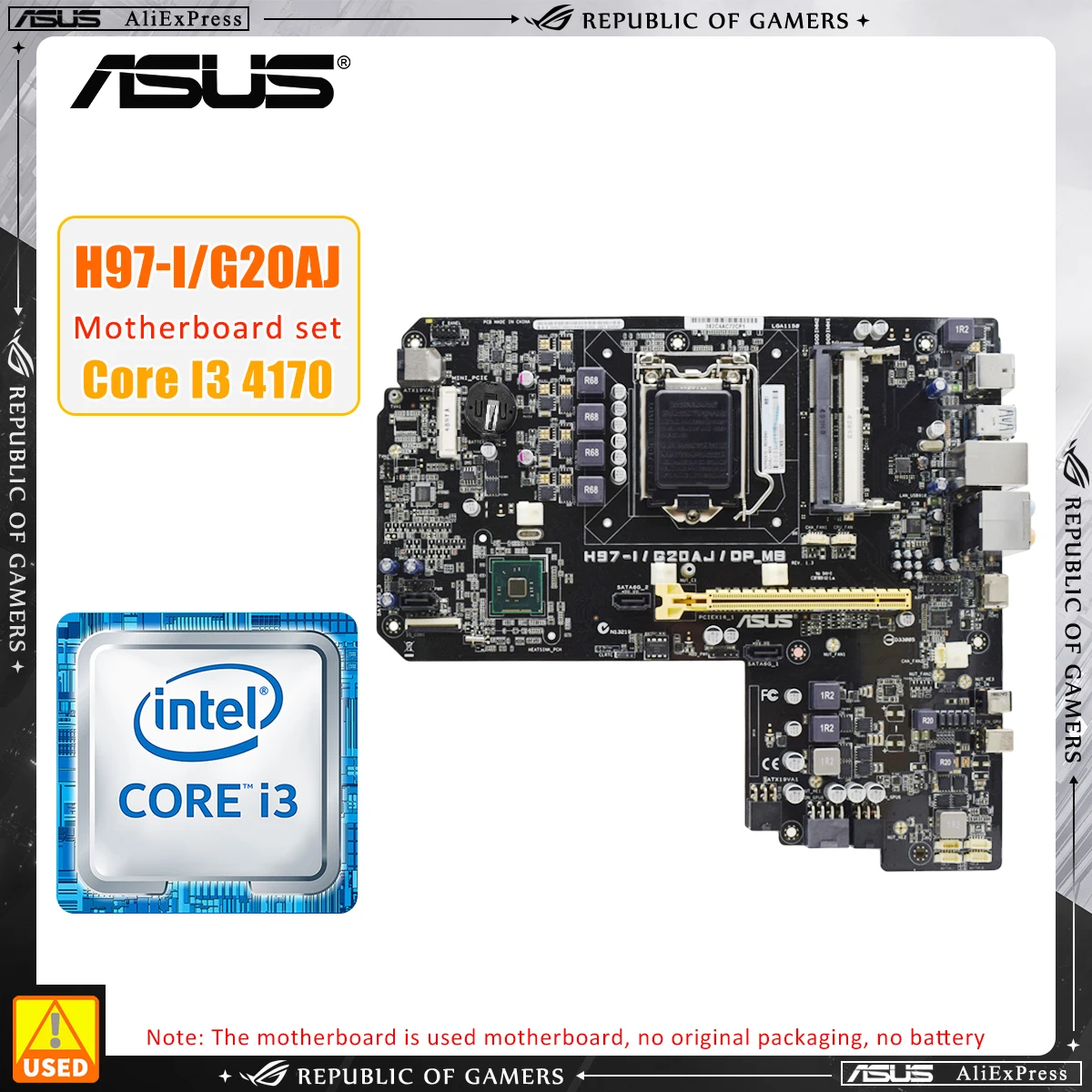 

Материнская плата LGA 1150, системная плата ASUS H97-I/G20AJ/DP_MB + i3 4170 CPU Intel H97, материнская плата DDR3 RAM SATA2 PCI-E X16 USB2.0
