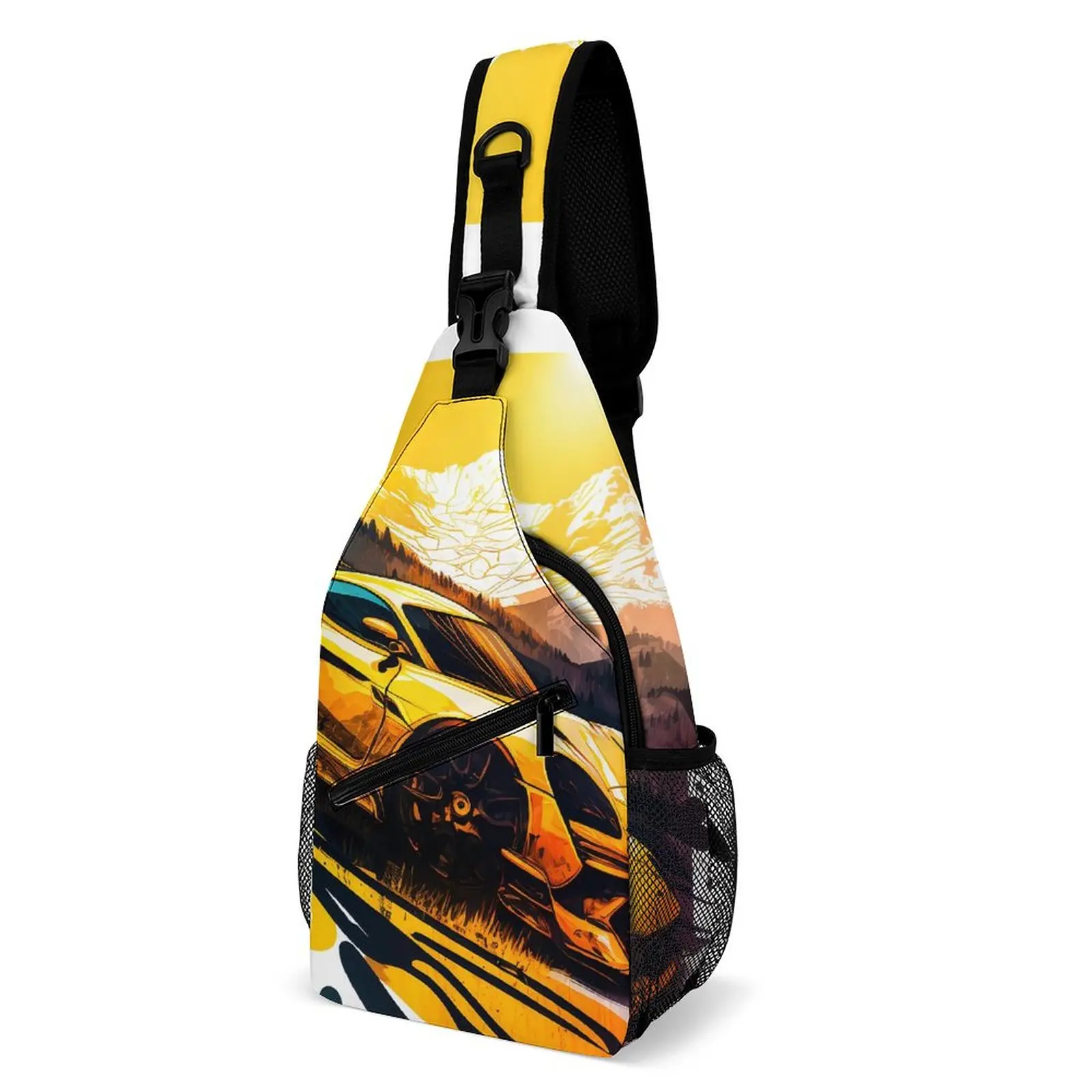 

Speed Sports Car Chest Bags Women Sun Mountain Graphic Shoulder Bag Cute Phone Crossbody Bag Trip Outdoor Sling Bags